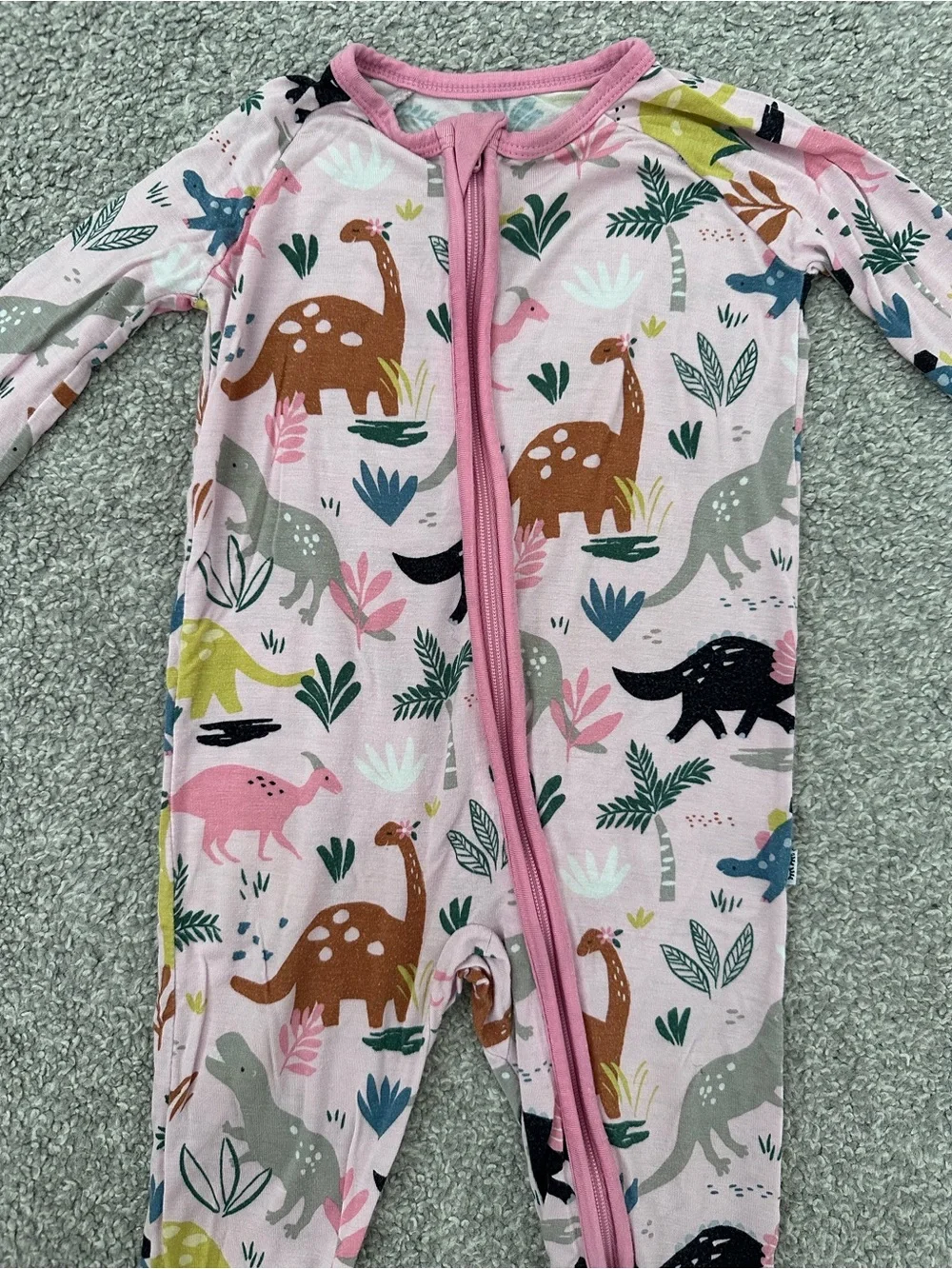 Little Sleepies Jurassic Jungle Print Zippy